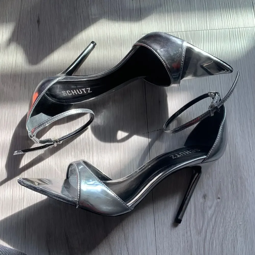 Schutz Pamela Metallic Heel Size 8.5 - Picture 4 of 5